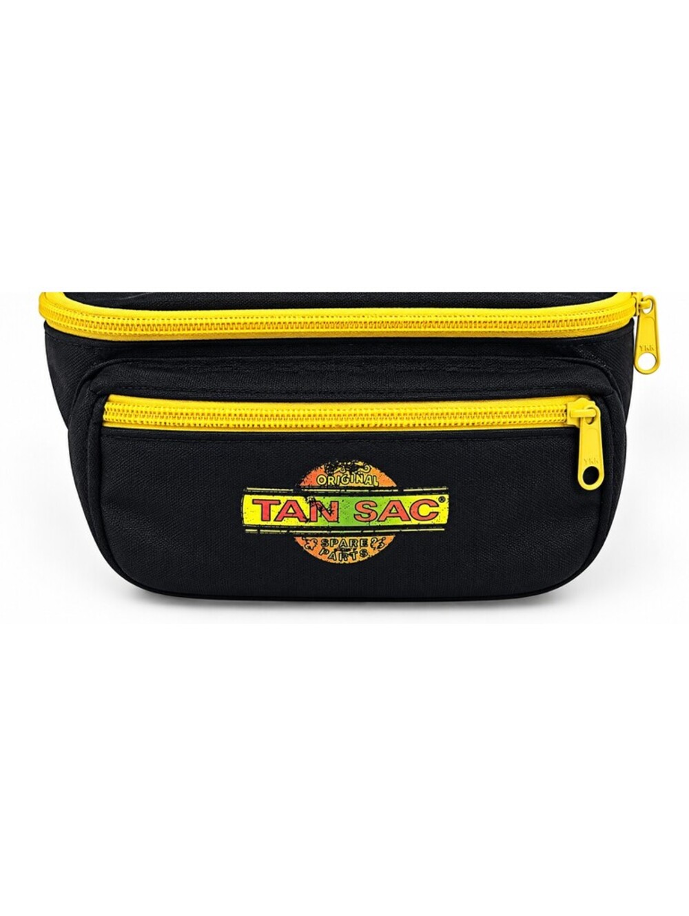 Vintage Tan Sac Fanny Pack Black Yellow 80s 90s Waist Bag Multi Pocket Retro